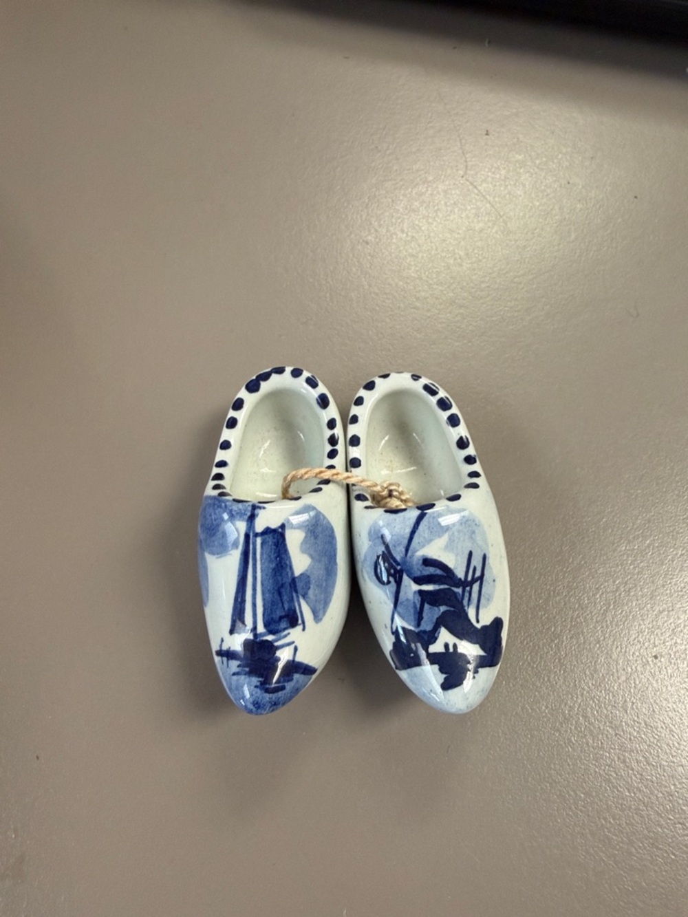 Blue & White Delft-Style Ceramic Shoes